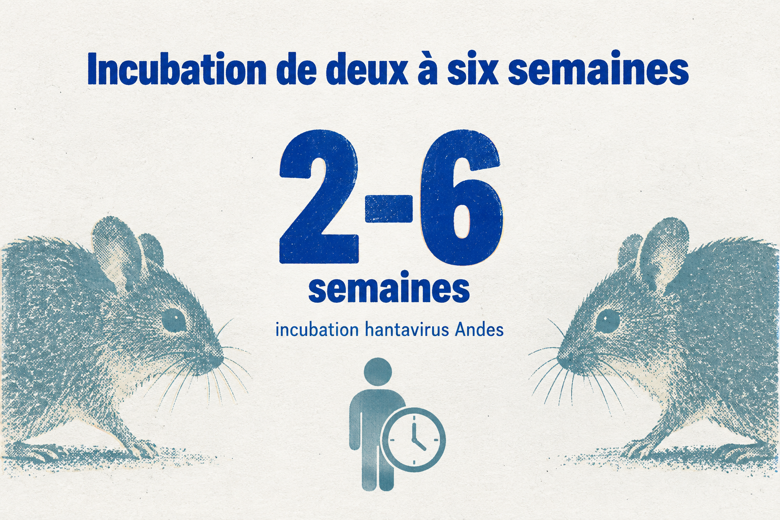 L'incubation du hantavirus Andes dure de deux à six semaines.