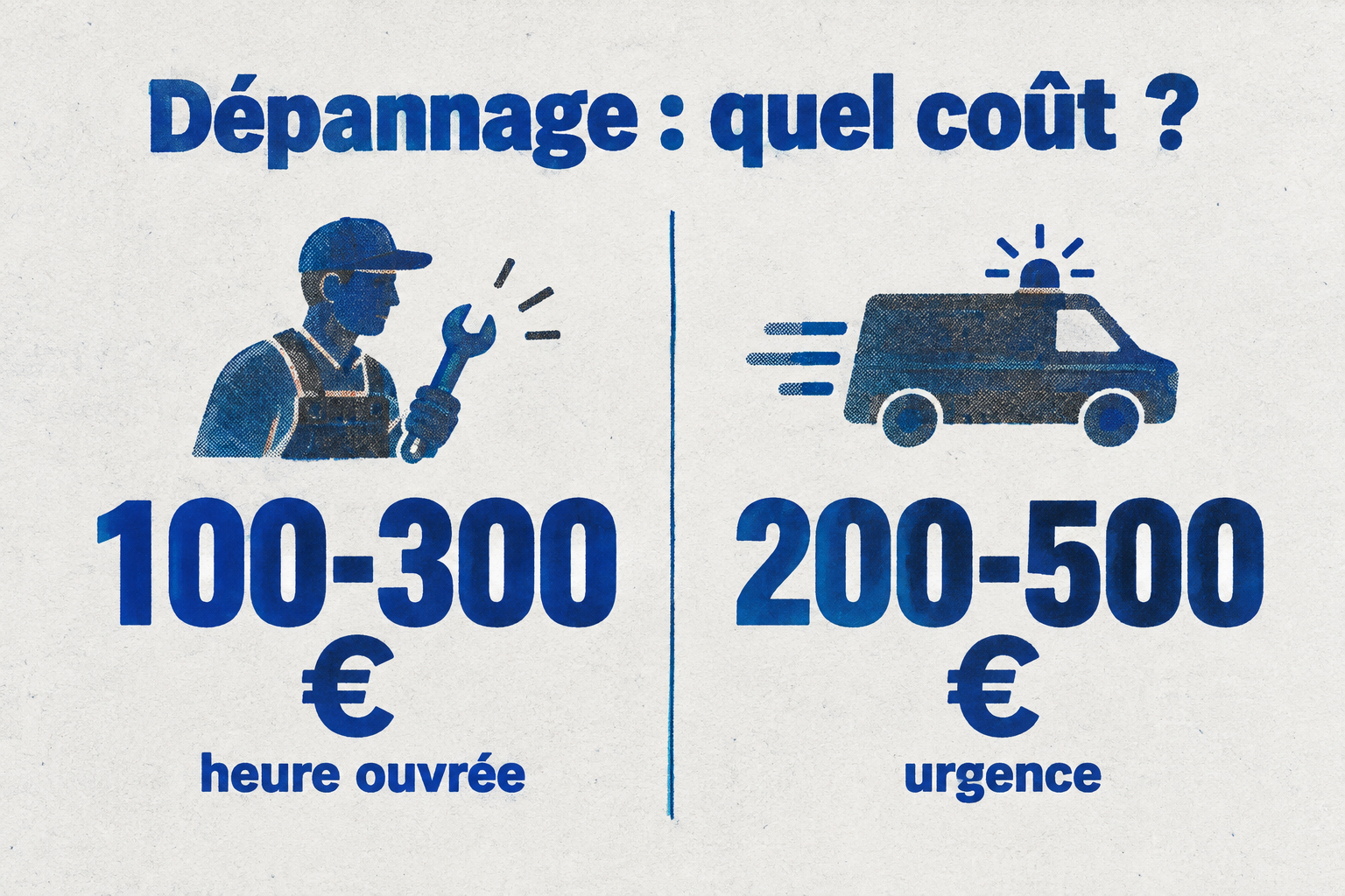 Le dépannage d'une chaudière coûte 100 à 300 euros en heure ouvrée et 200 à 500 euros en urgence.