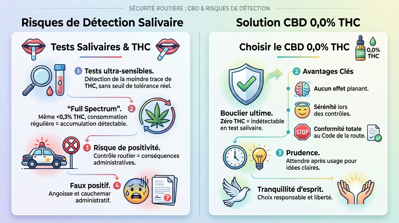 Contrôle routier et test salivaire pour le cannabis sans THC