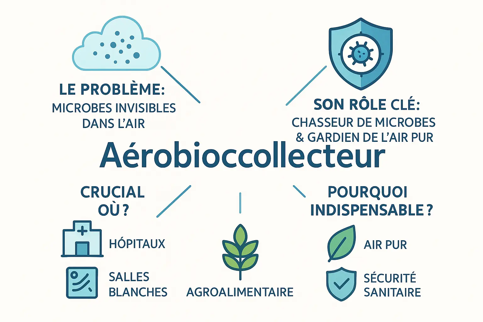 Aérobiocollecteur : traquez microbes en salles propres et milieux hospitaliers 2 Illustration d'un aérobiocollecteur en fonctionnement dans un laboratoire