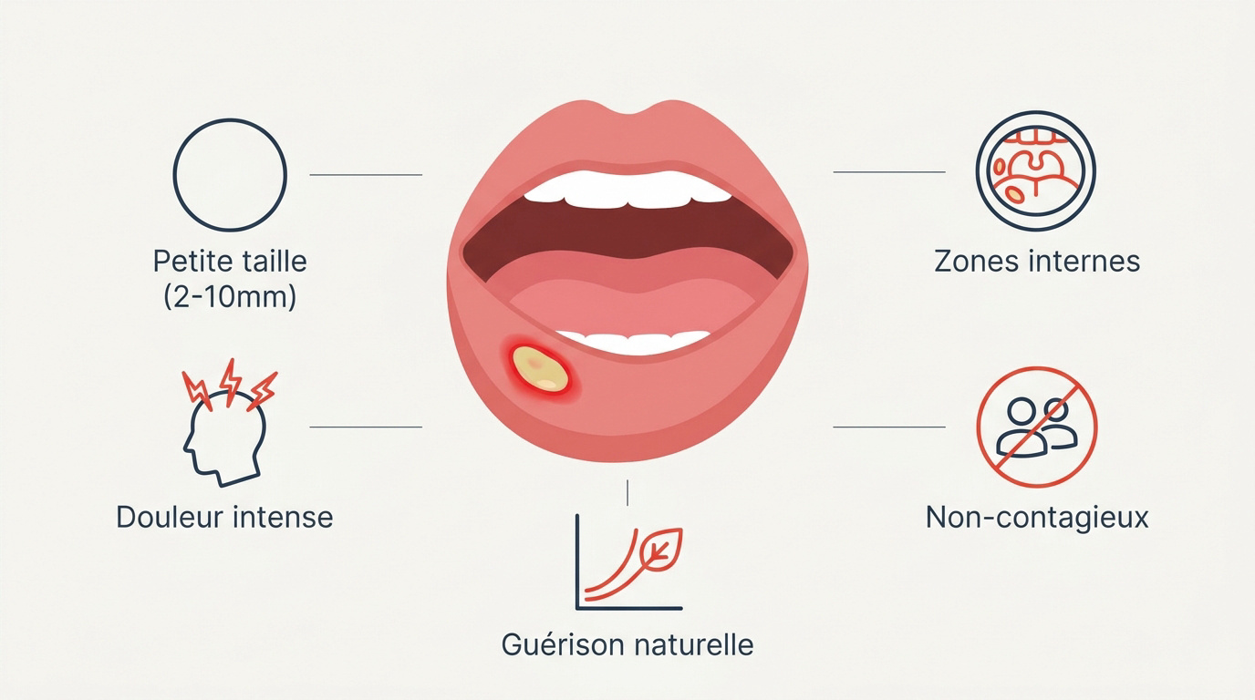 Aspect d'un aphte buccal