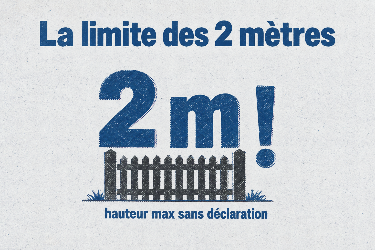 Au-delà de 2 mètres de hauteur, une clôture exige une déclaration préalable.