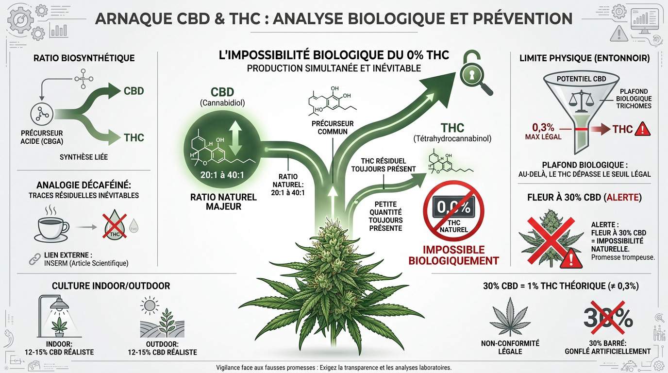 Analyse de laboratoire du profil cannabinoïde d'une fleur de chanvre CBD