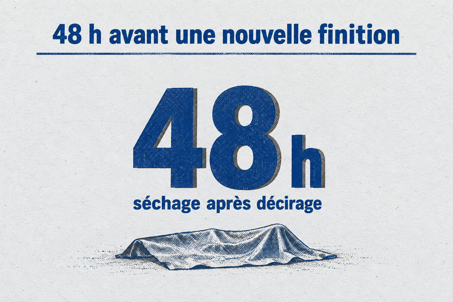 Chiffre unique 48 heures, temps de séchage obligatoire après décirage.
