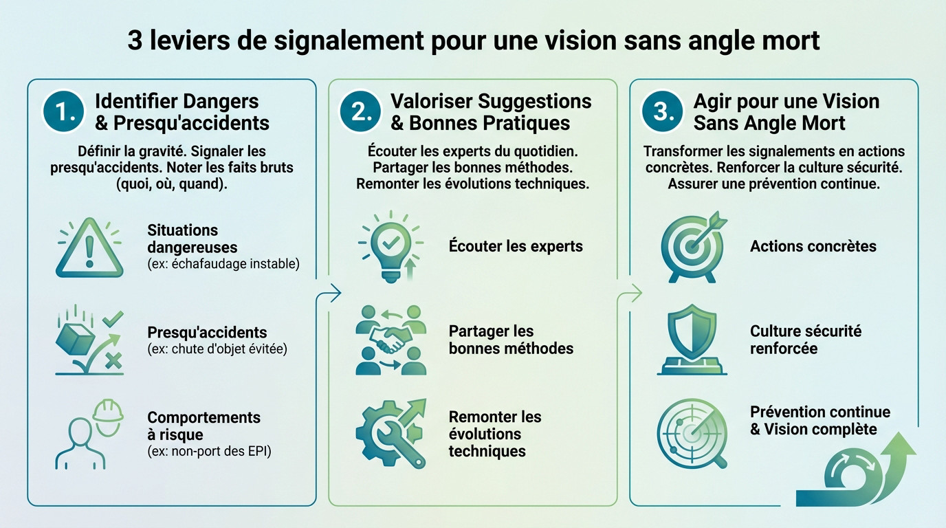 Ouvrier signalant une situation dangereuse sur un chantier industriel