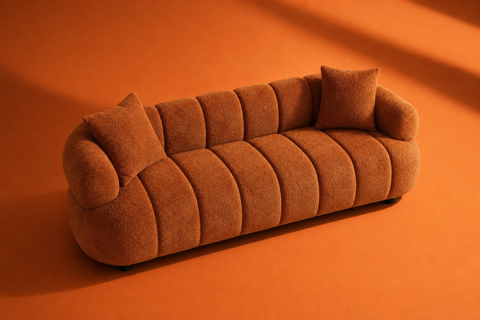 Canapé nuage arrondi 3 places terracotta - COLIANI