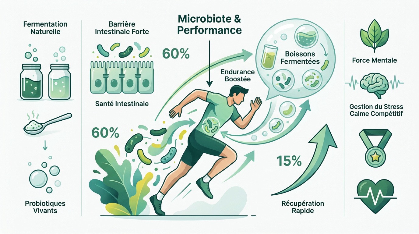 Représentation du microbiote intestinal optimisé pour la performance sportive