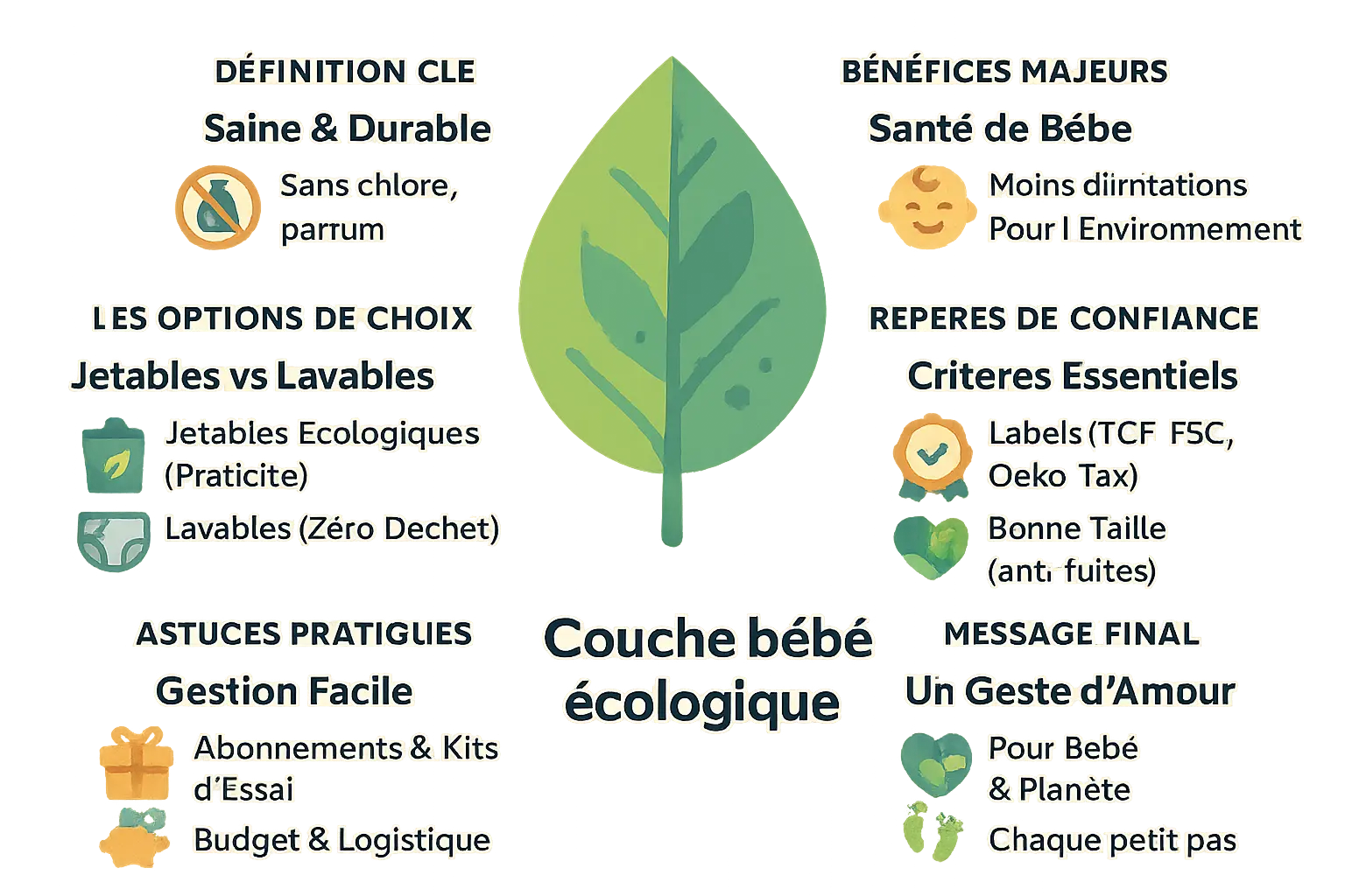 Illustration de couches bébé écologiques