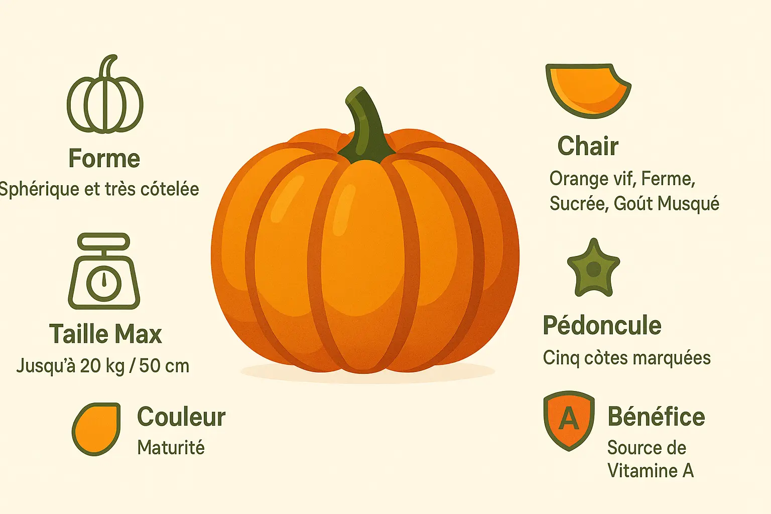 Courge musquée de Provence sur fond de terre