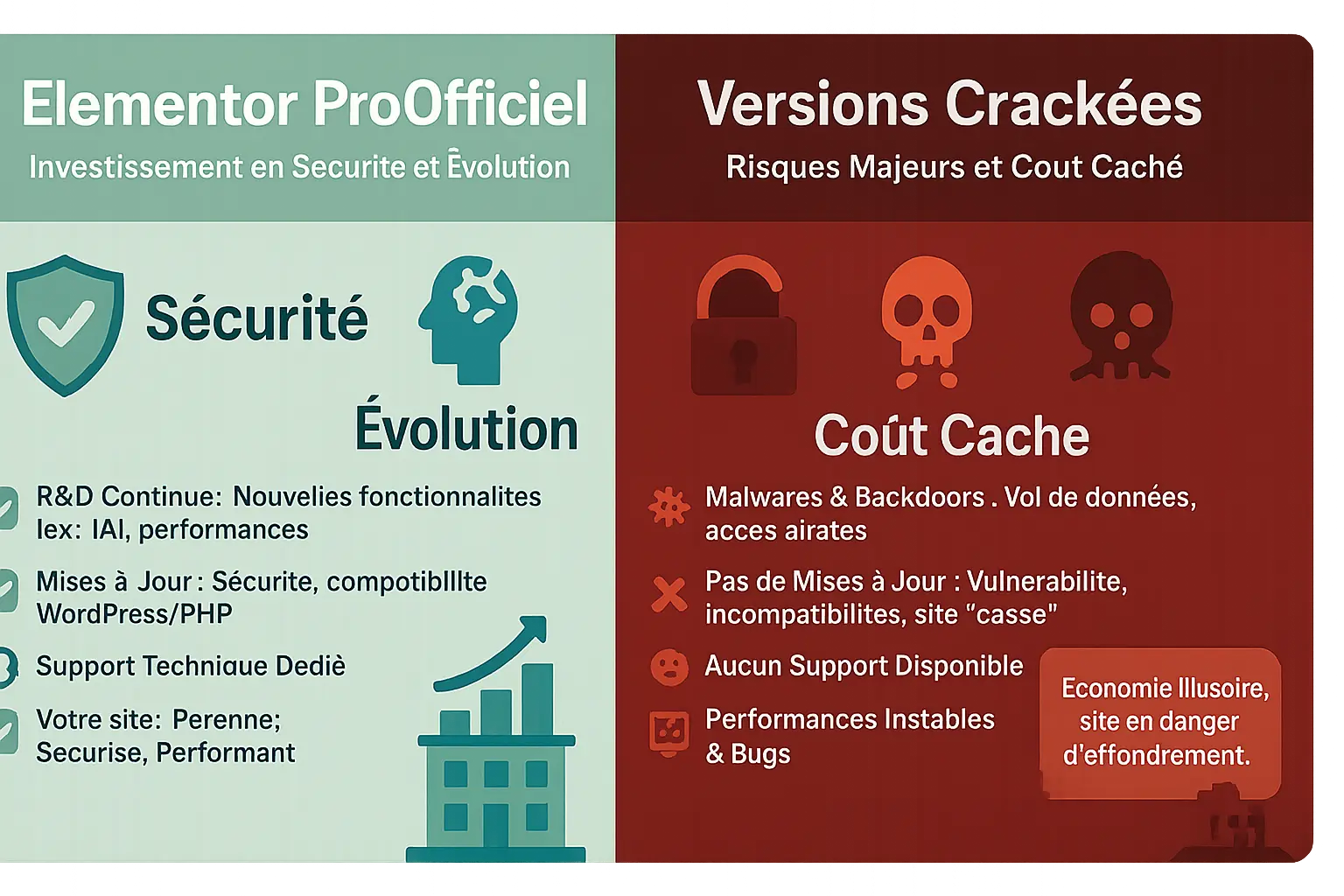 Table comparaison Elementor Pro