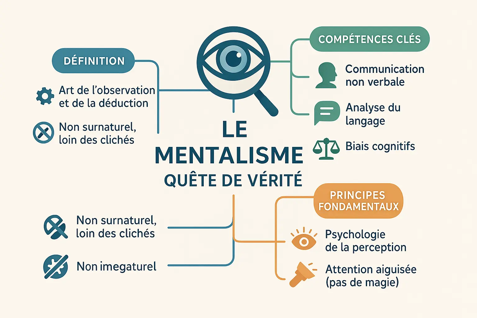 <strong>Carte mentale du mentalisme</strong> appliqué à la quête de vérité