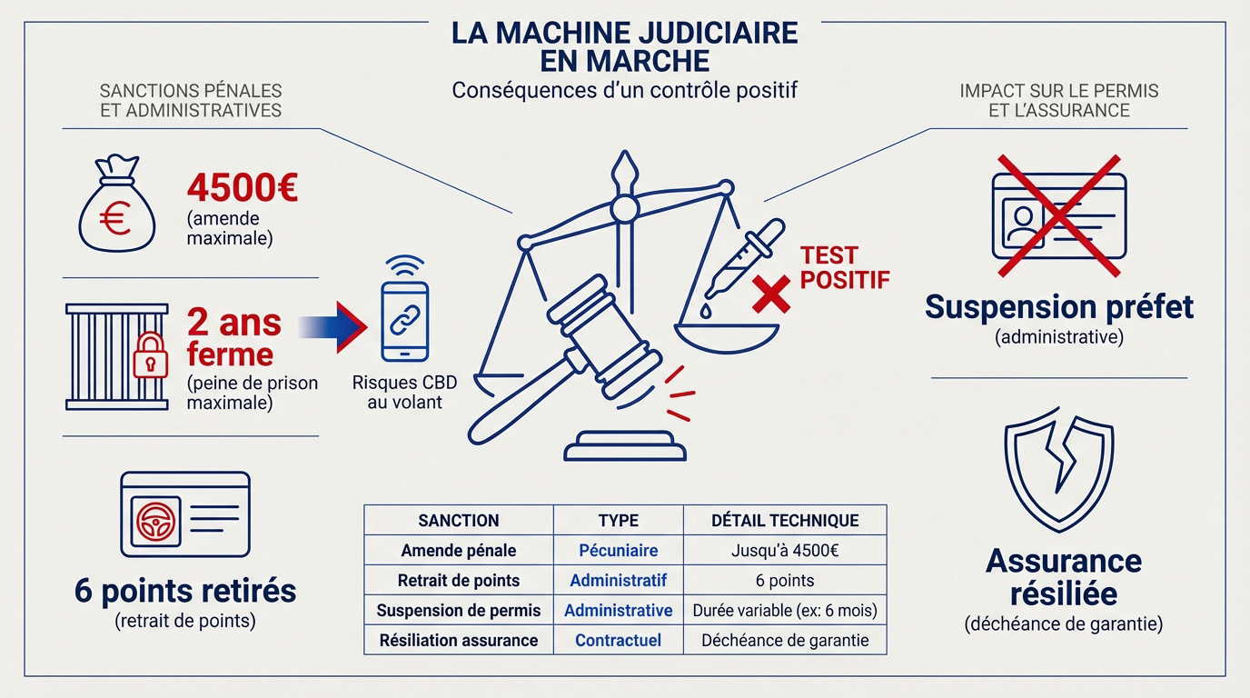 Contrôle routier et sanctions pour conduite sous stupéfiants