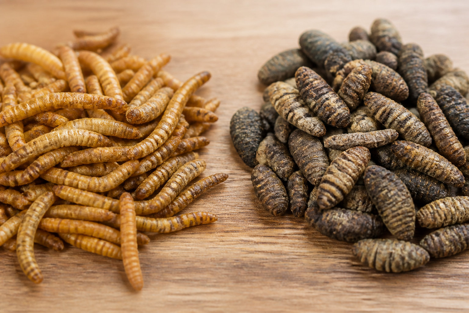 Choisir entre mouche soldat noire et vers de farine