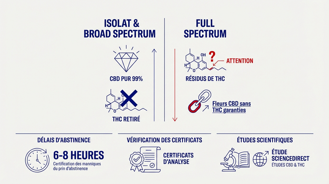 Comparaison entre isolat, broad spectrum et full spectrum de CBD