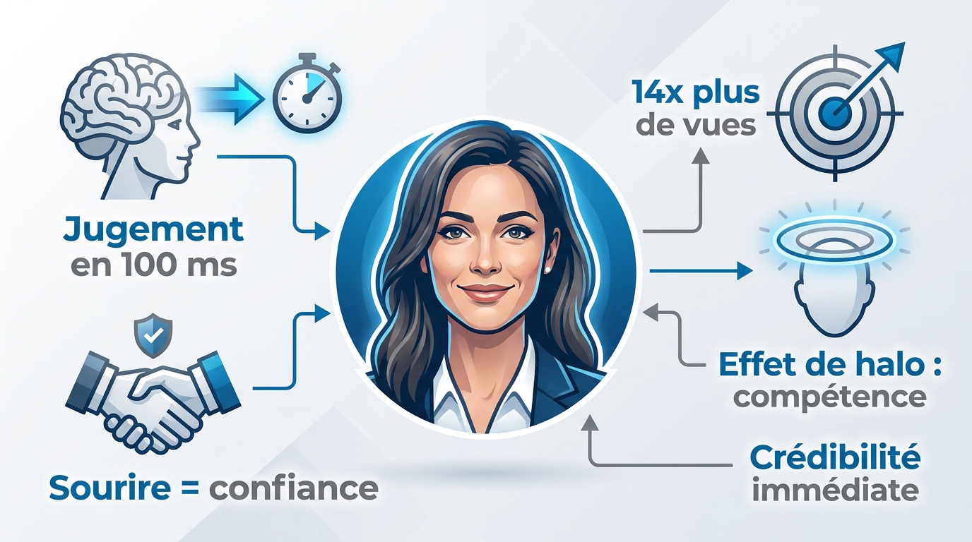 Impact psychologique de la photo de profil LinkedIn sur le recrutement professionnel