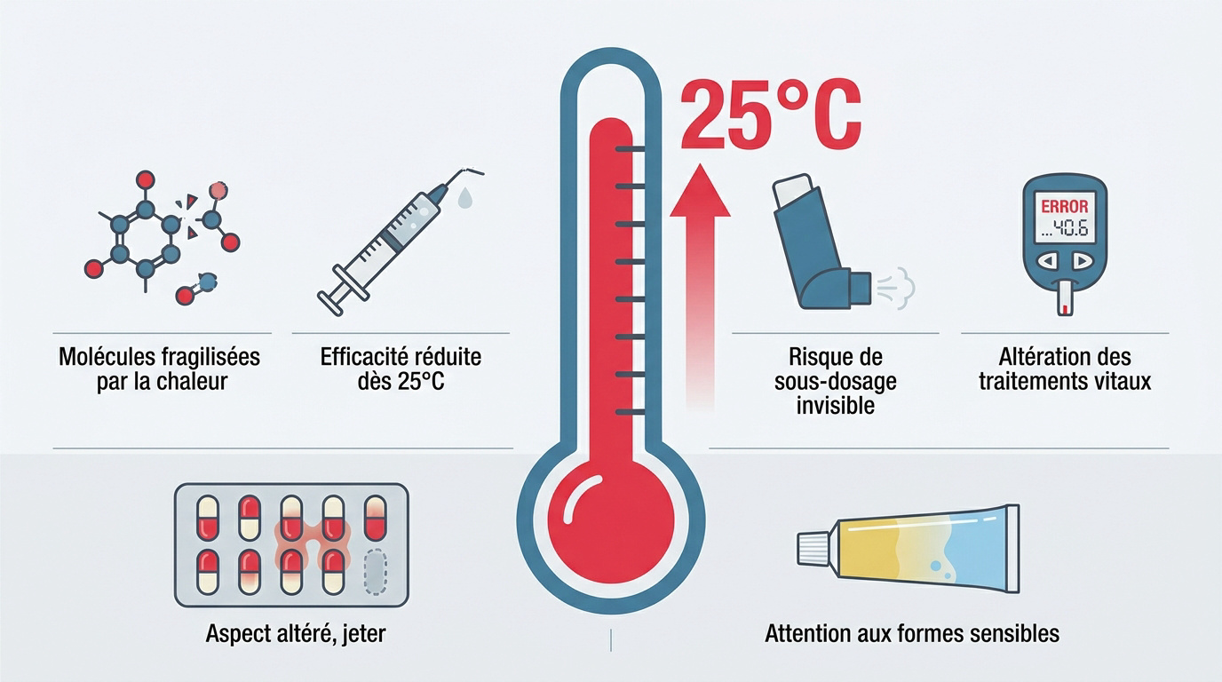 Médicaments exposés à la chaleur et risques d'altération chimique