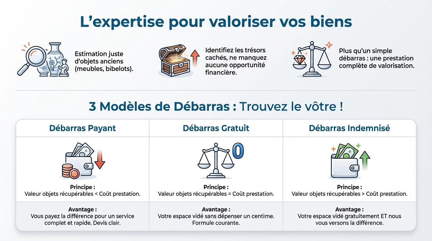 Expertise de valorisation d'objets anciens lors d'un débarras de grenier