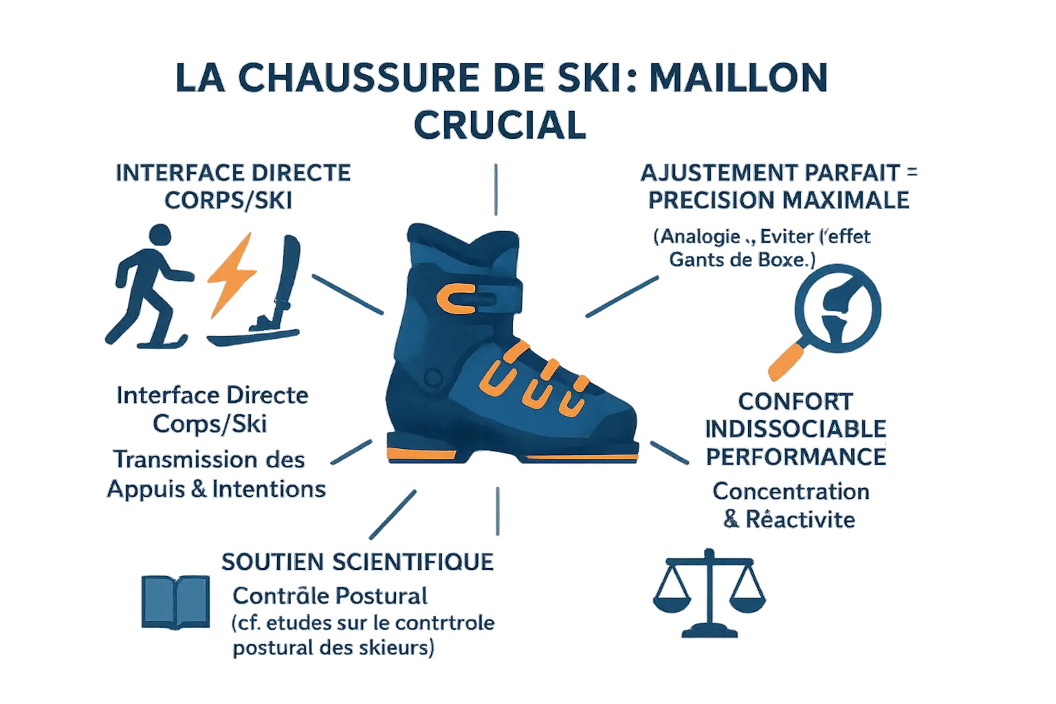 Importance de la chaussure de ski dans la transmission des mouvements