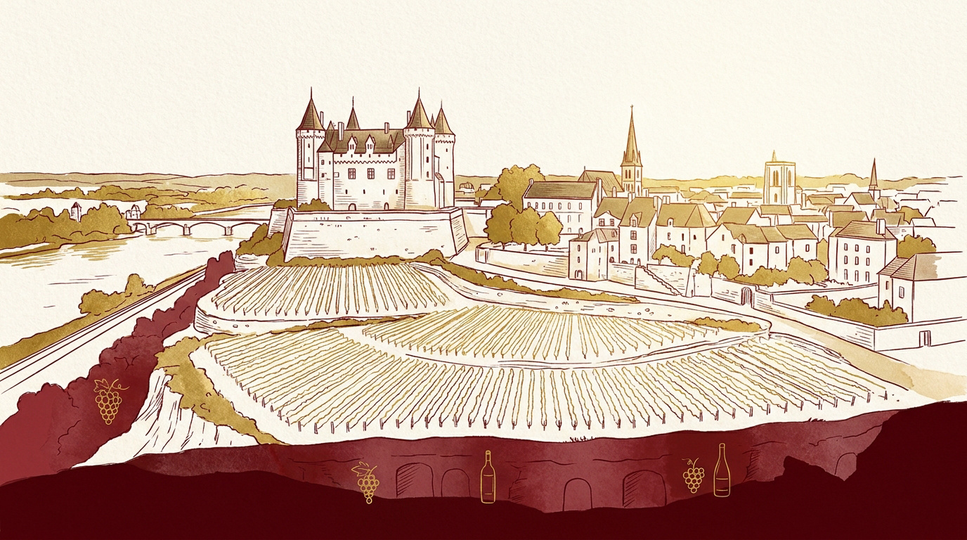Château de Saumur surplombant la Loire et les vignobles environnants