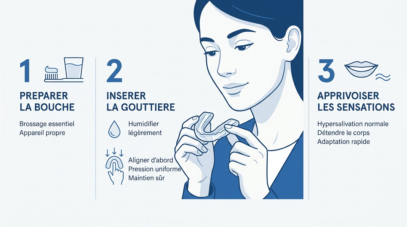 Installation d'une gouttière occlusale pour protéger les dents du bruxisme