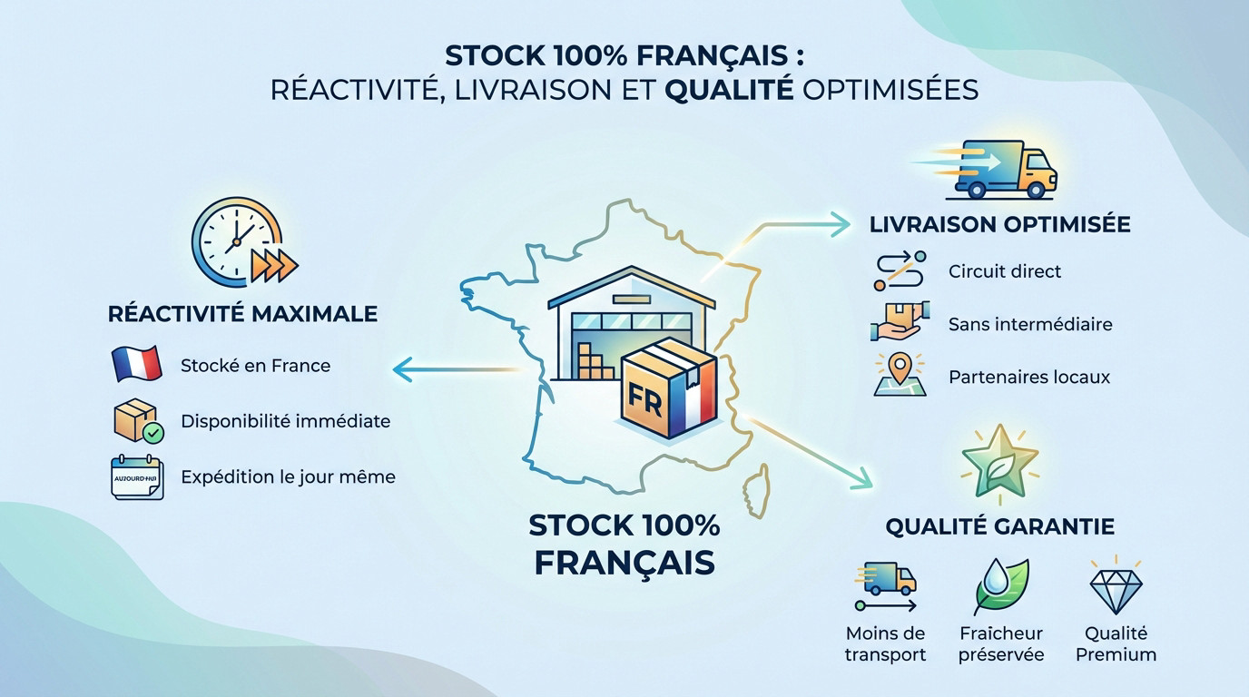 Stock de CBD en France pour une livraison rapide et une qualité optimale chez BUDDY BOO