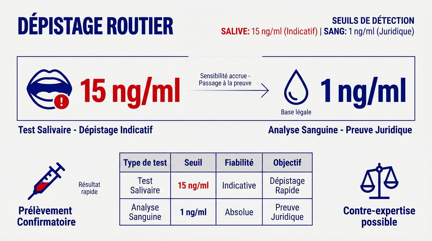 Contrôle routier par test salivaire pour détecter le THC