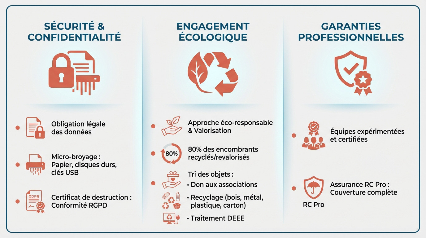 Service de débarras entreprise professionnel incluant recyclage et <strong>destruction d'archives</strong>