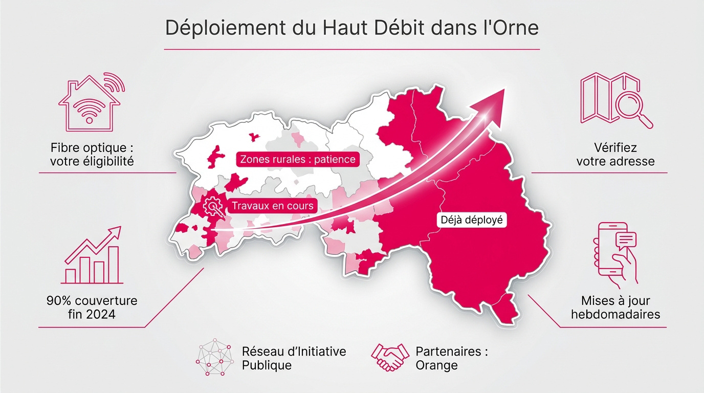 Travaux de déploiement de la fibre optique dans les communes de l'Orne