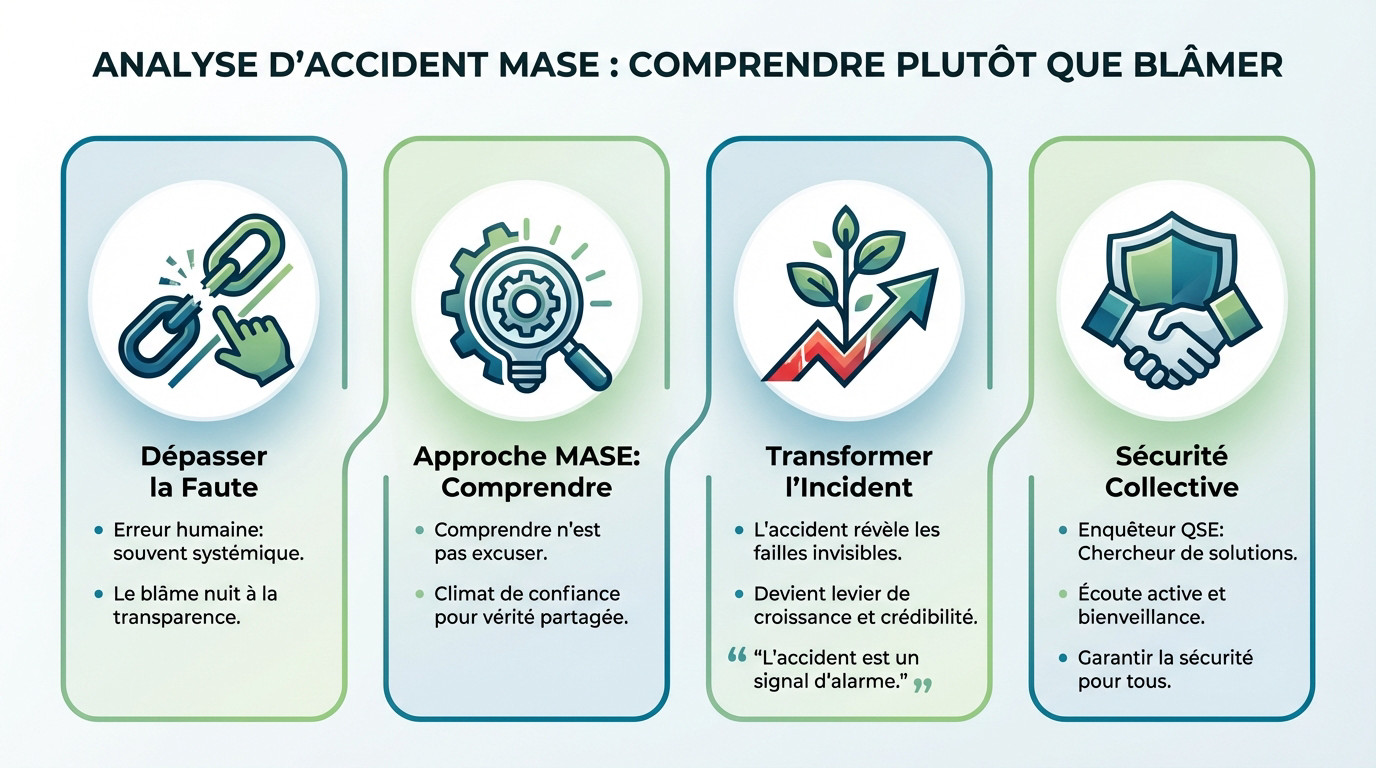 Analyse d'accident MASE : privilégier la compréhension des causes racines plutôt que la recherche de coupables