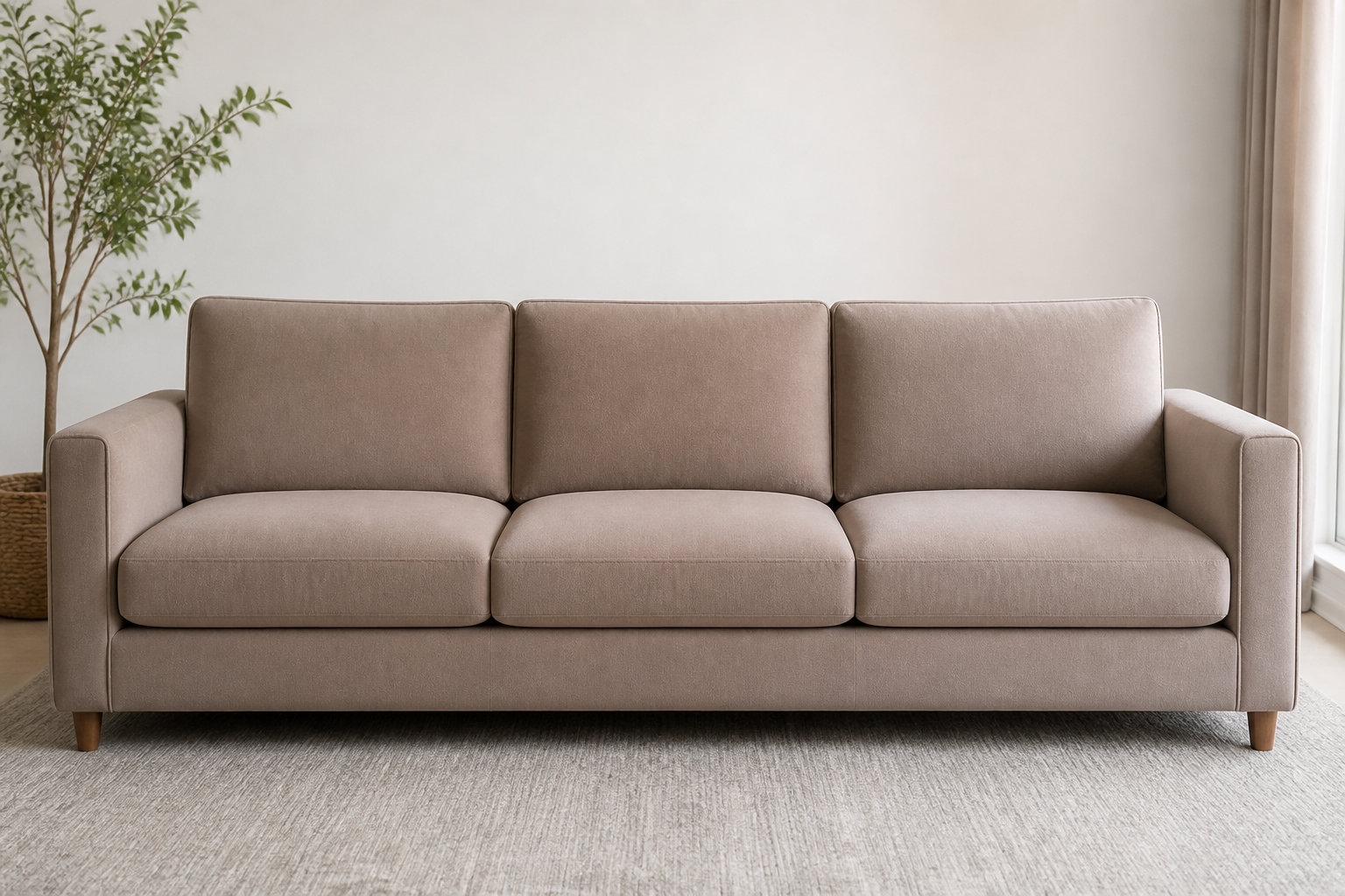 Canapé LAPIOTA 3 places taupe : une atmosphère zen et organique