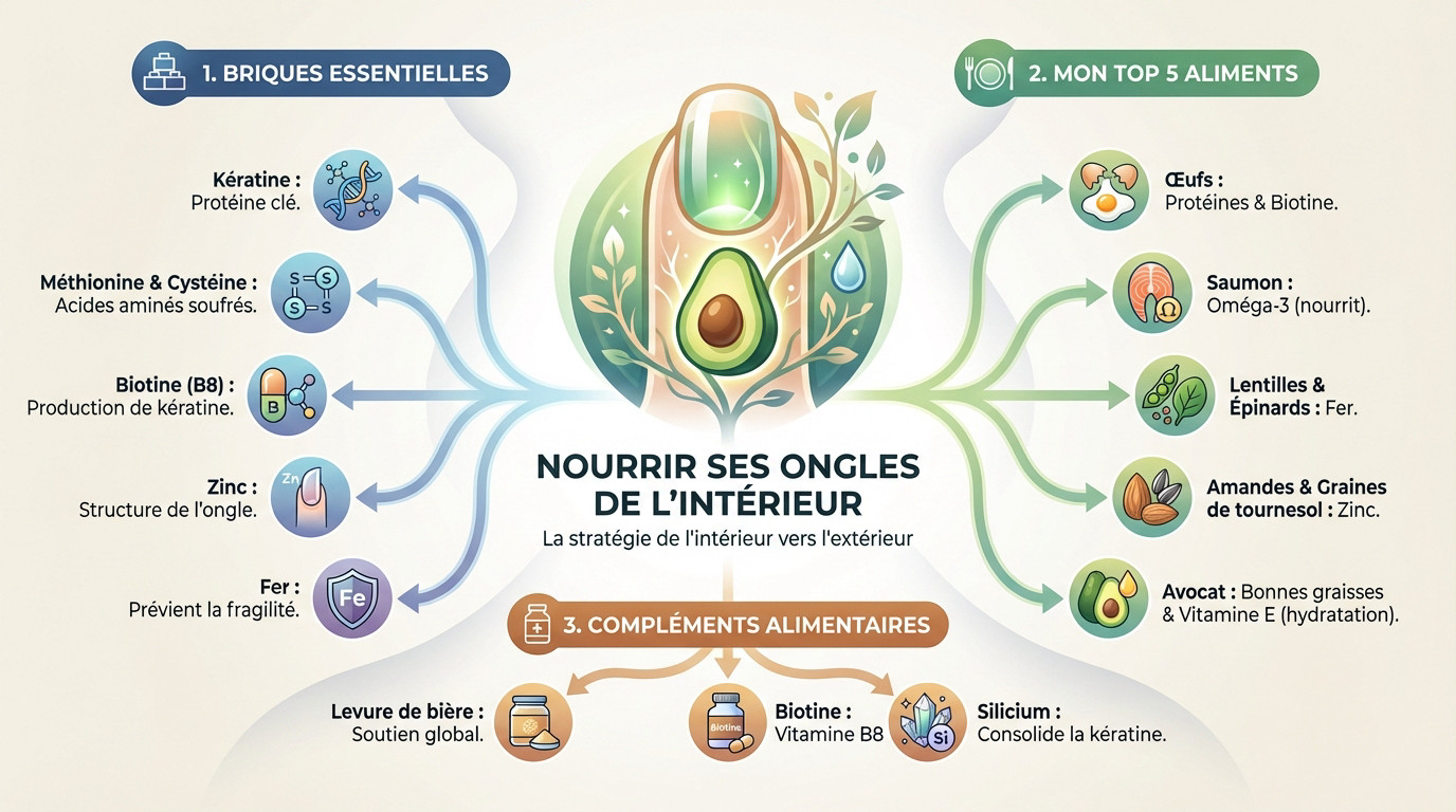 Aliments riches en protéines et vitamines pour la croissance des ongles