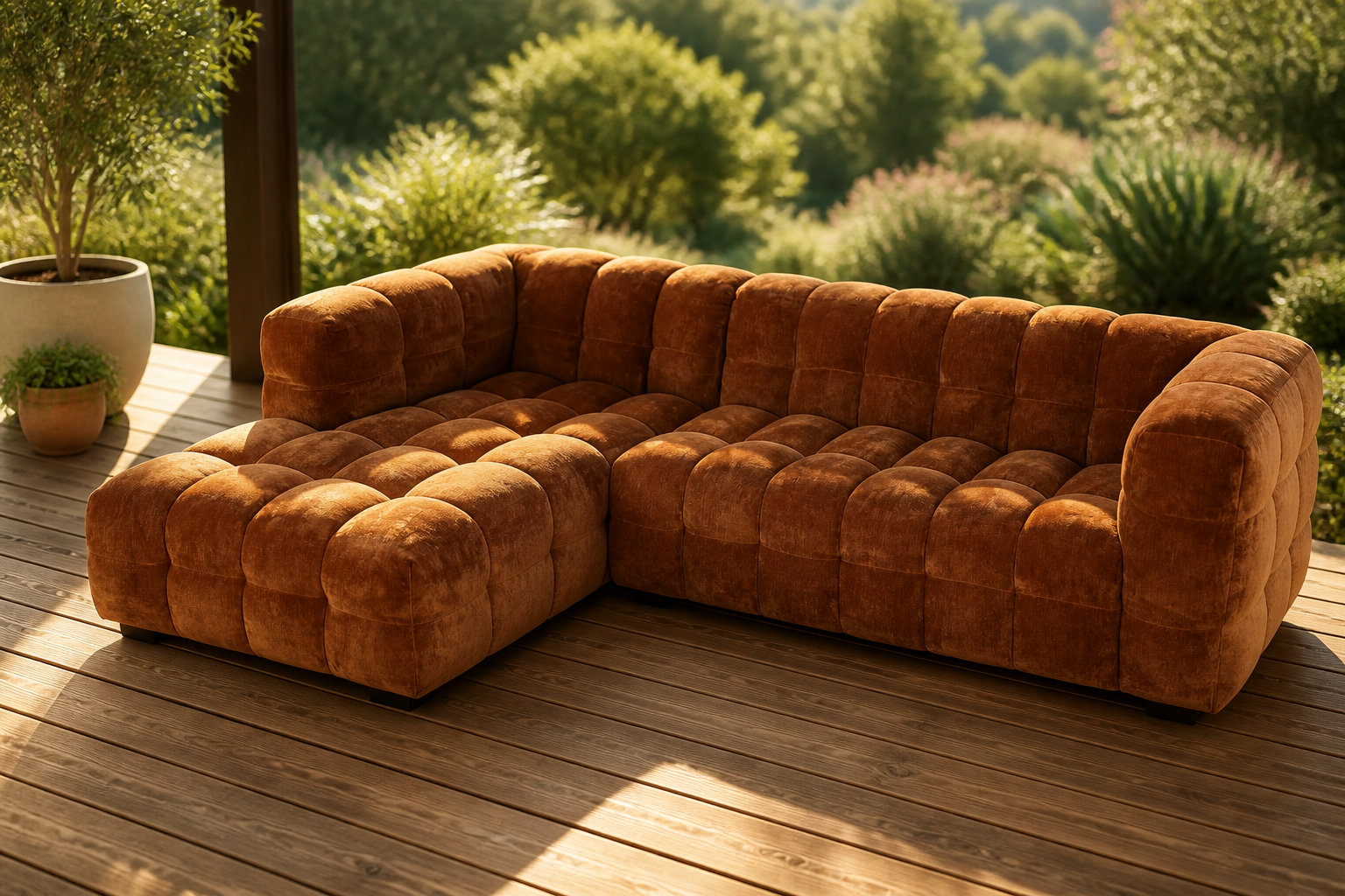 Caractère et chaleur du velours terracotta pour votre modèle AVA