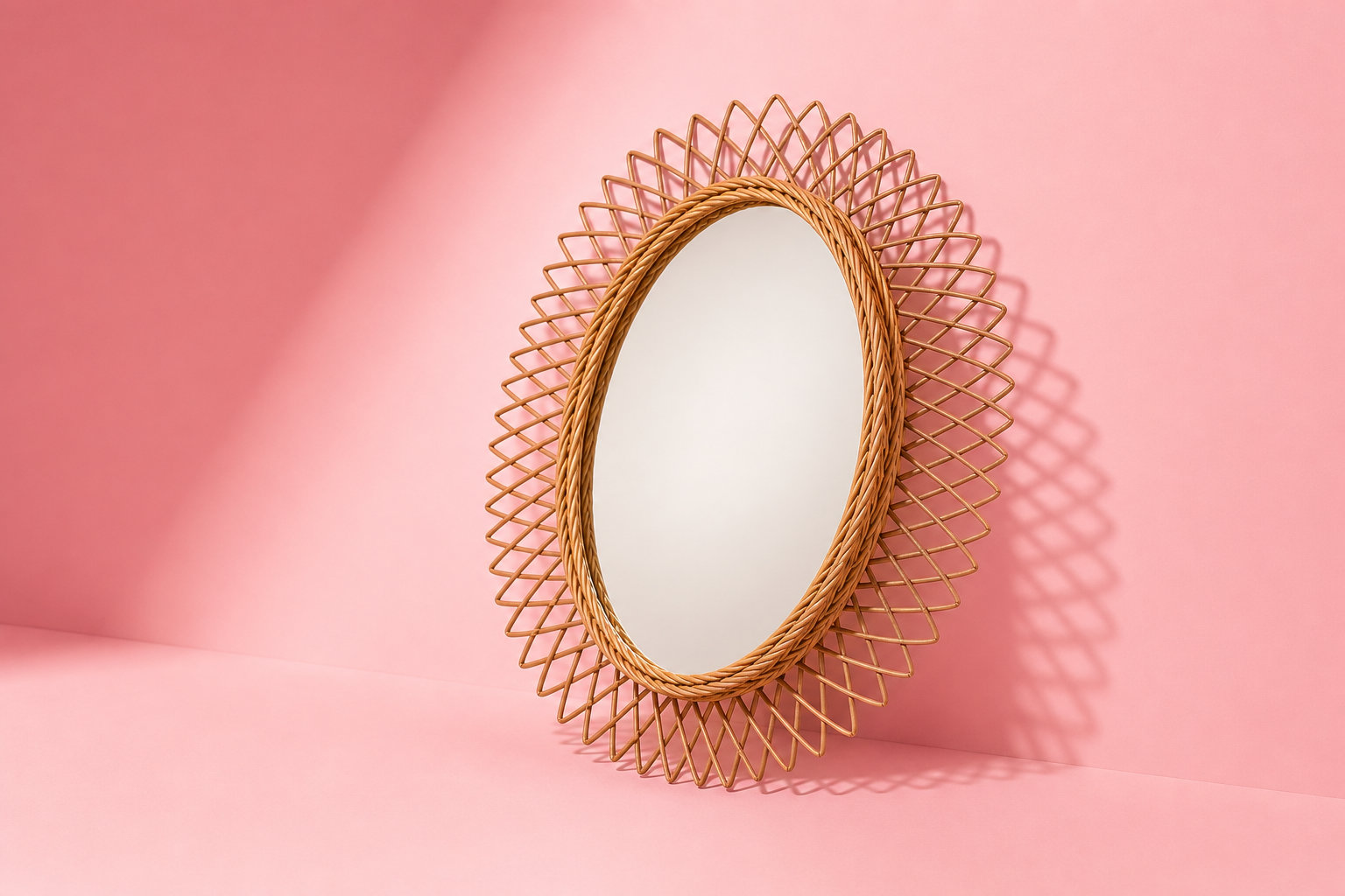 Miroir ovale en osier : l'esprit bohème !