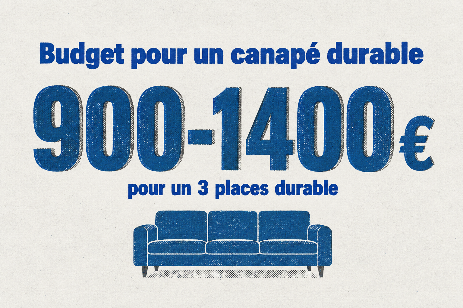 Pour un canapé 3 places qui dure 5 à 10 ans, prévoir un budget de 900 à 1 400 euros.