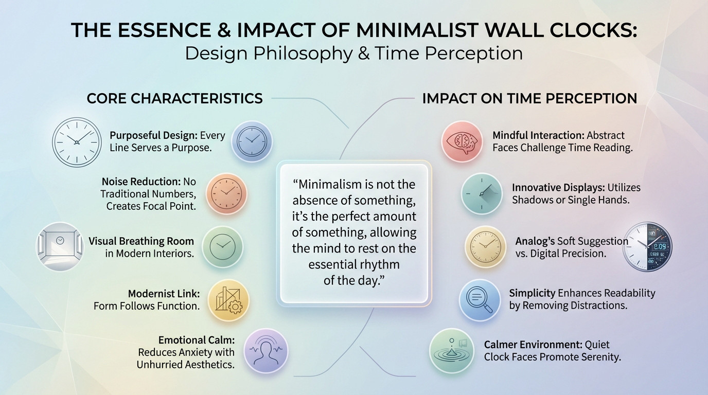 Minimalist wall clock design by Muji and Arne Jacobsen featuring clean lines and functional aesthetics