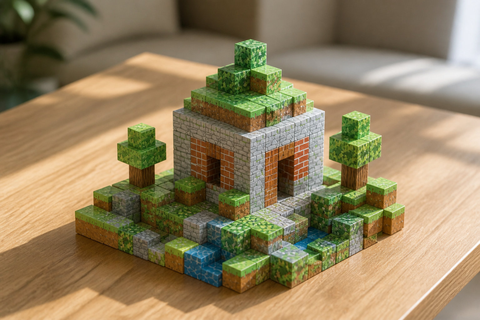 Bloc de construction magnétique style Minecraft : bâtir en trois dimensions