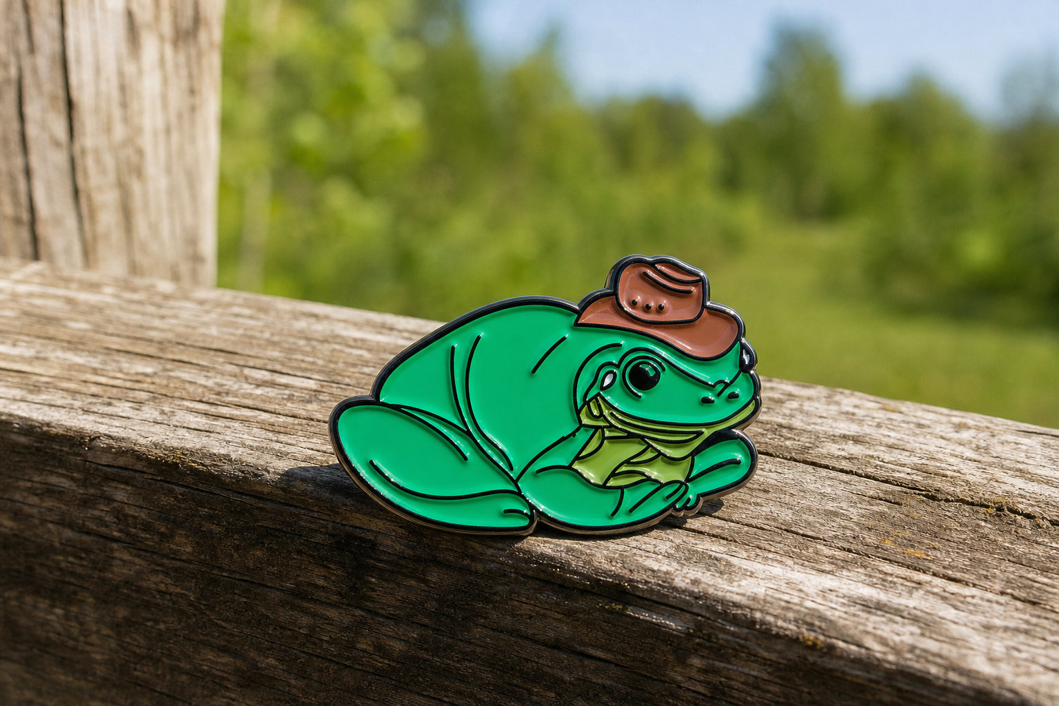 Giddy Up Slt Frog Pin: Sassy energy for your jacket
