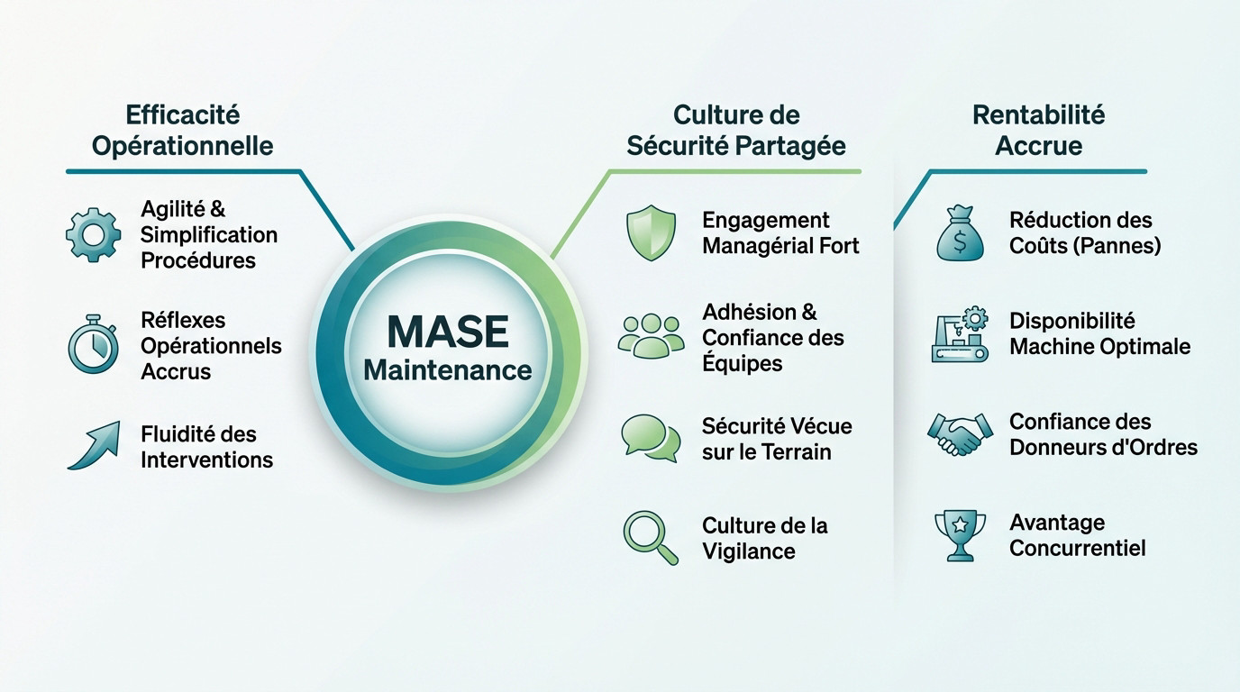 Technicien de maintenance industrielle appliquant les standards mase sur une installation technique