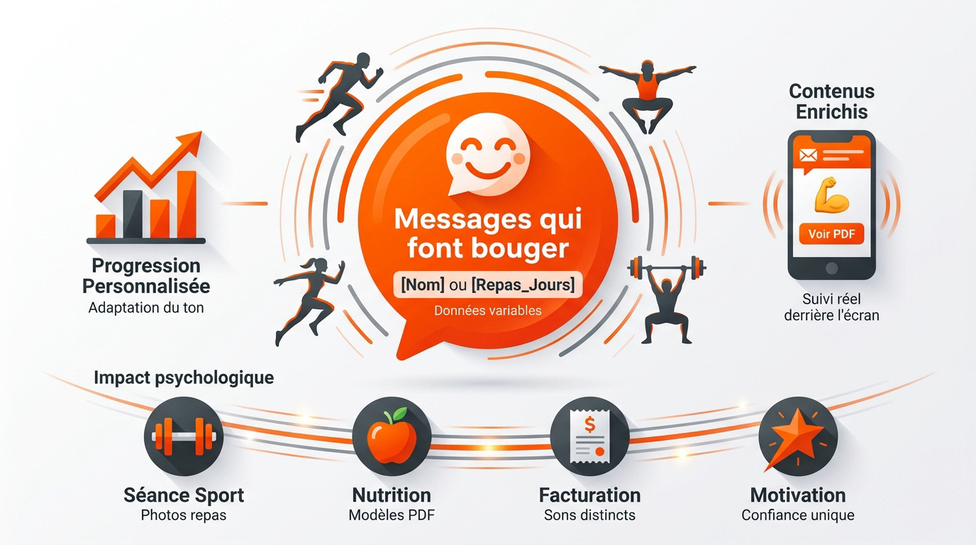 Infographie montrant l'impact de la technologie et de la personnalisation sur la motivation des sportifs