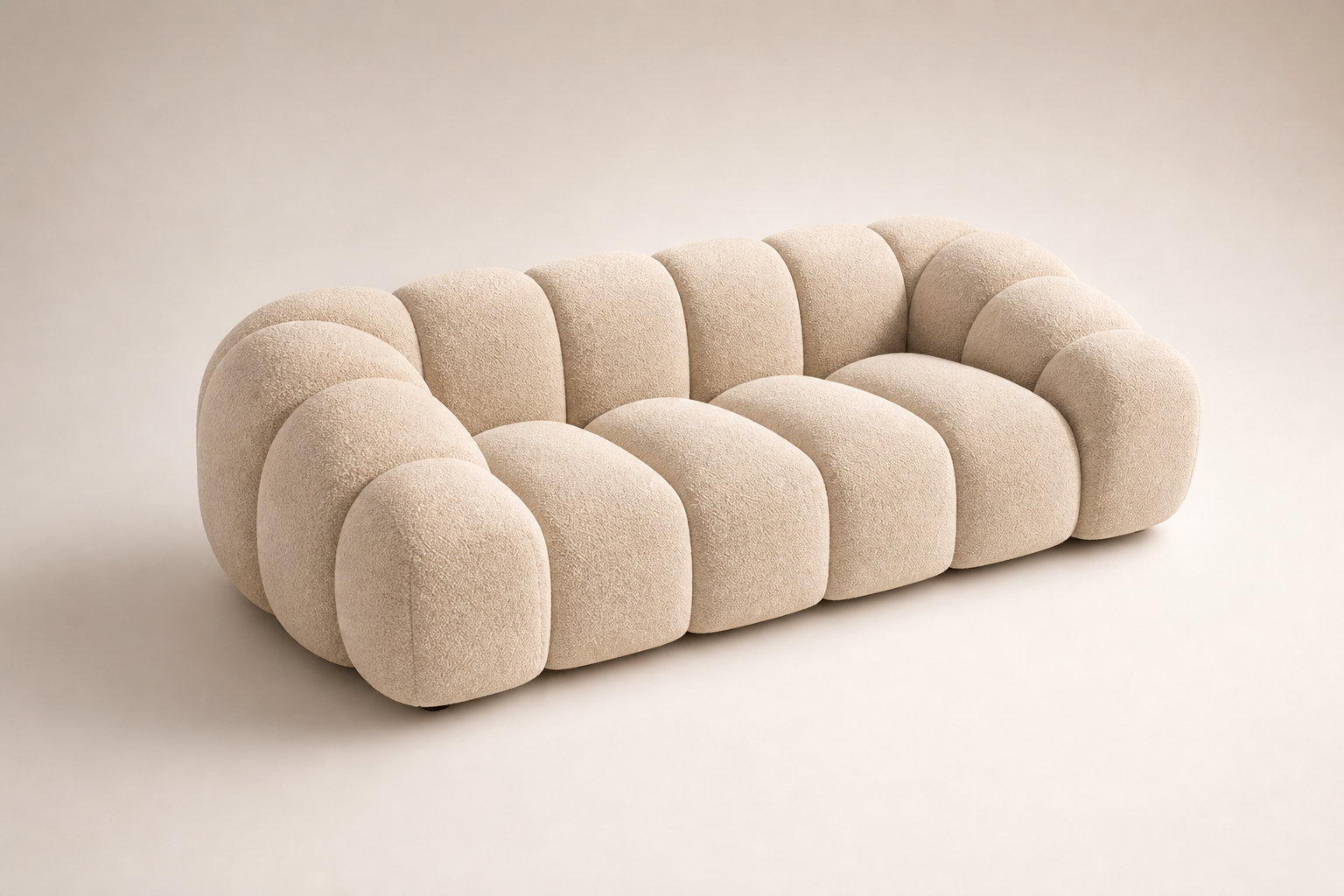 Canapé nuage AVA en velours texturé beige