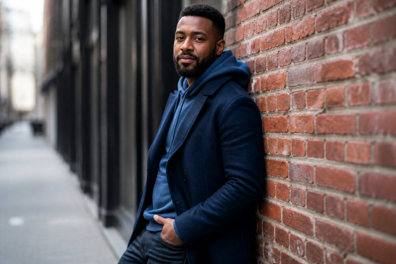 L'attitude décontractée : le portrait lifestyle en appui mural