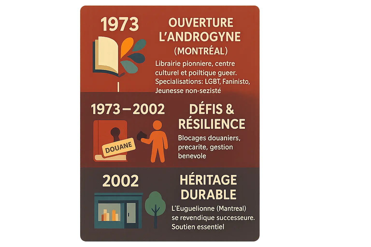 Vue intérieure de la librairie L'Androgyne à Montréal