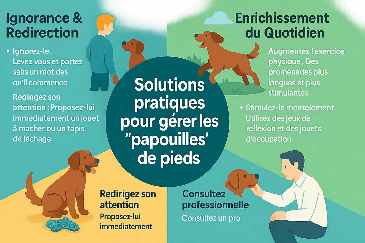 Chien léchant les pieds de son maître