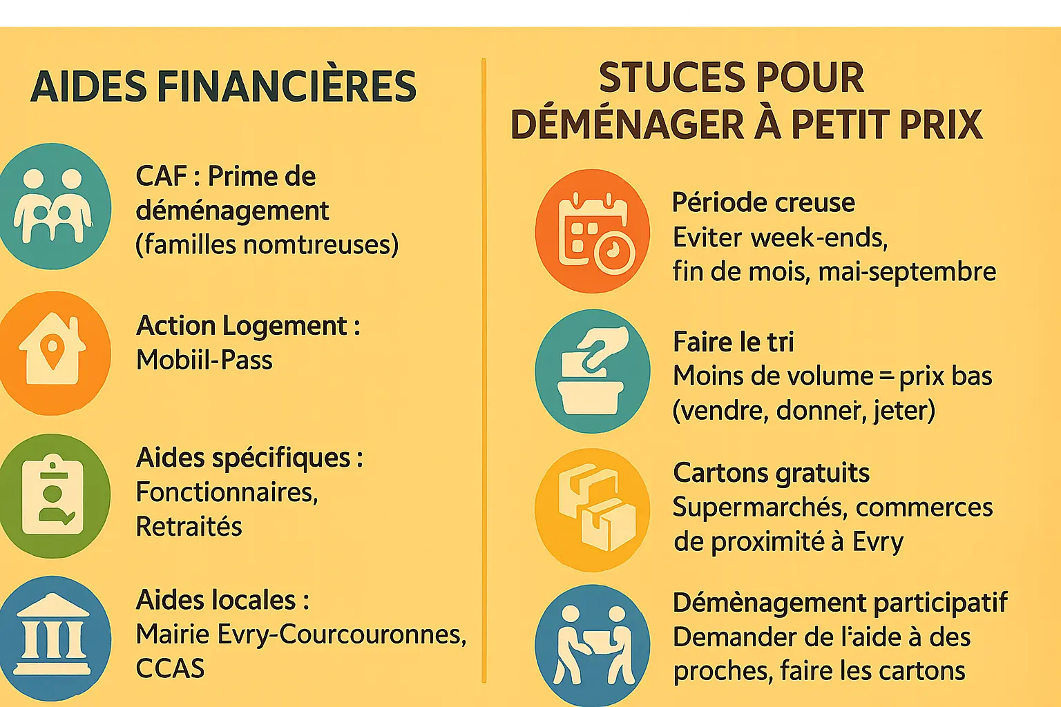 Illustration d'un déménagement économique à Évry