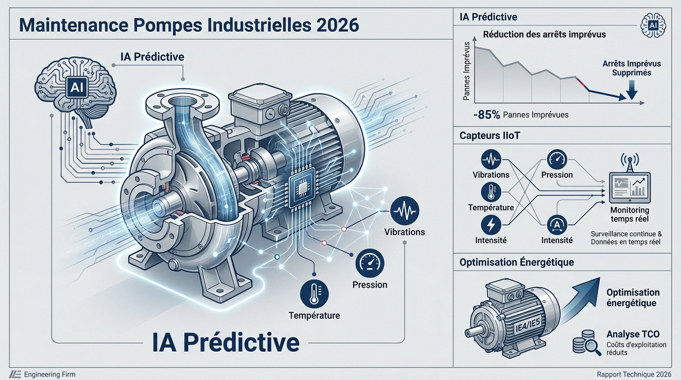 Maintenance pr&eacute;dictive de pompes industrielles via capteurs connect&eacute;s et intelligence artificielle