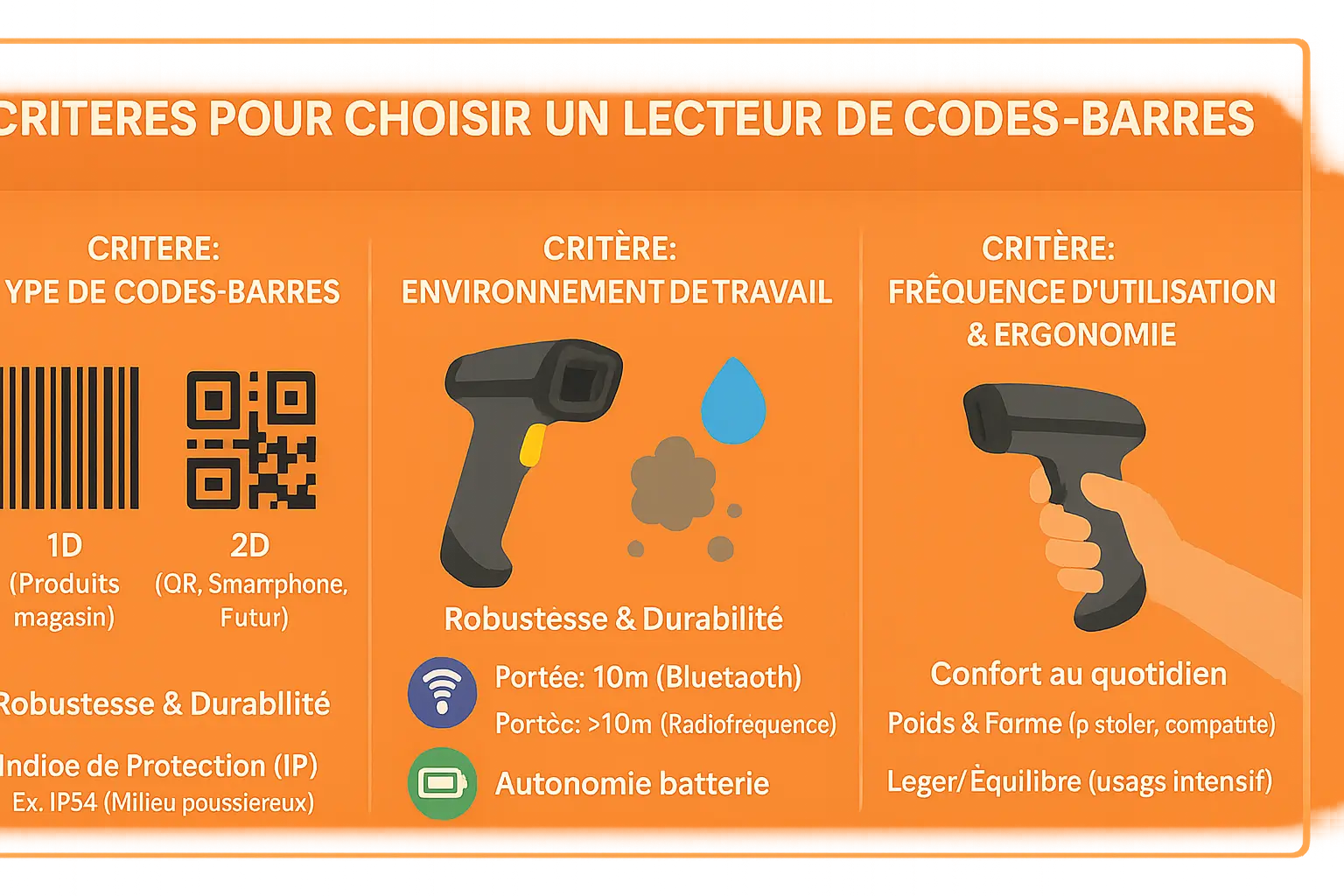 Douchette code barre en action