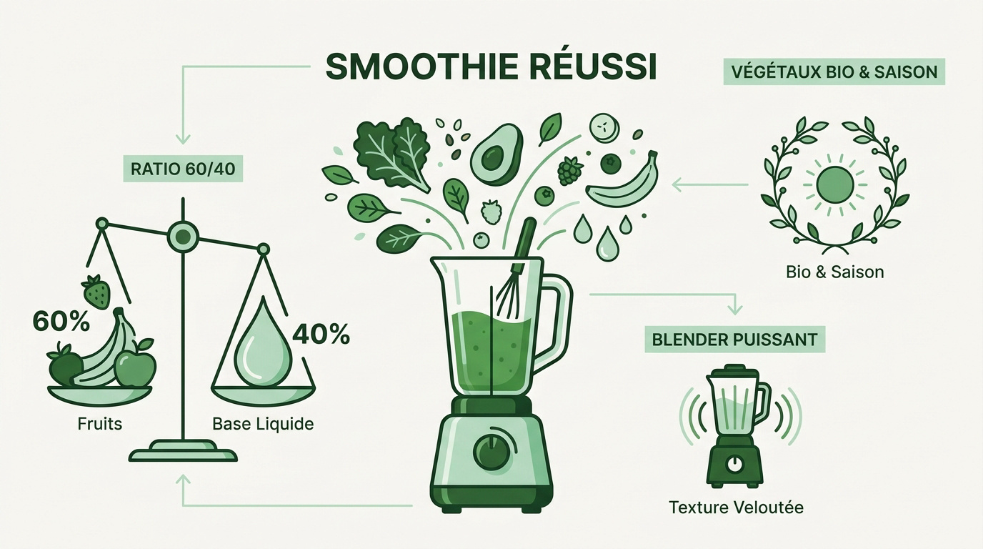 Smoothie onctueux et fruits frais