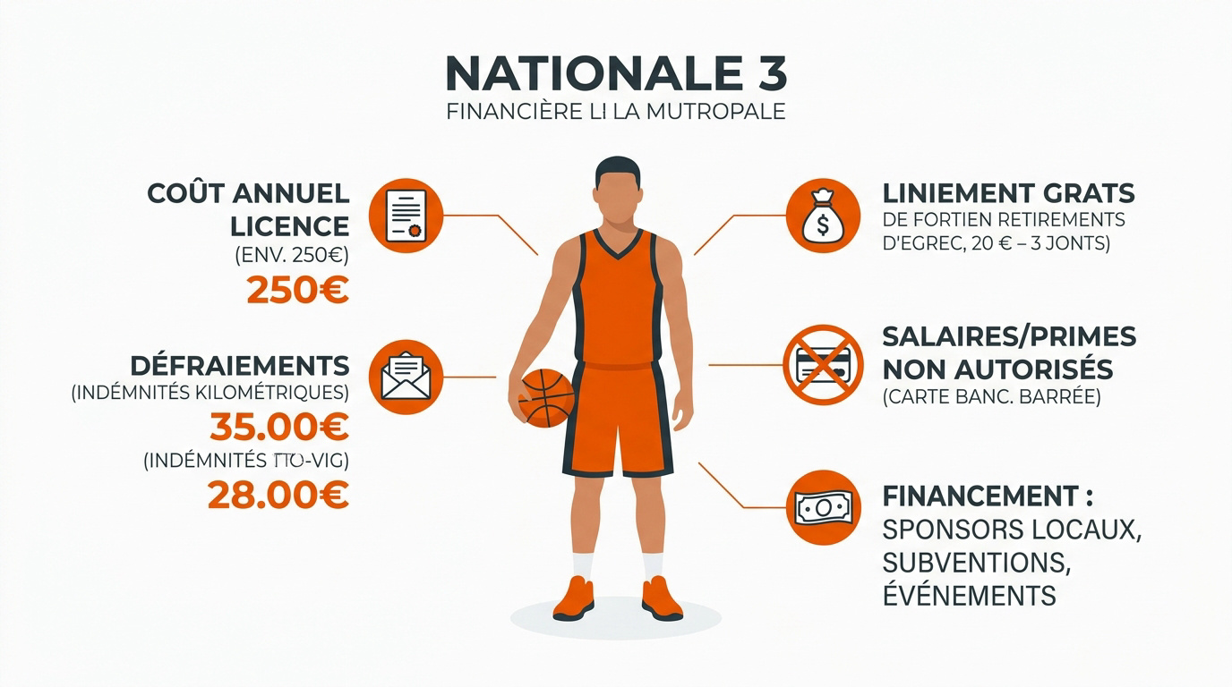 Illustration du financement et des indemnités des joueurs de basket en Nationale 3