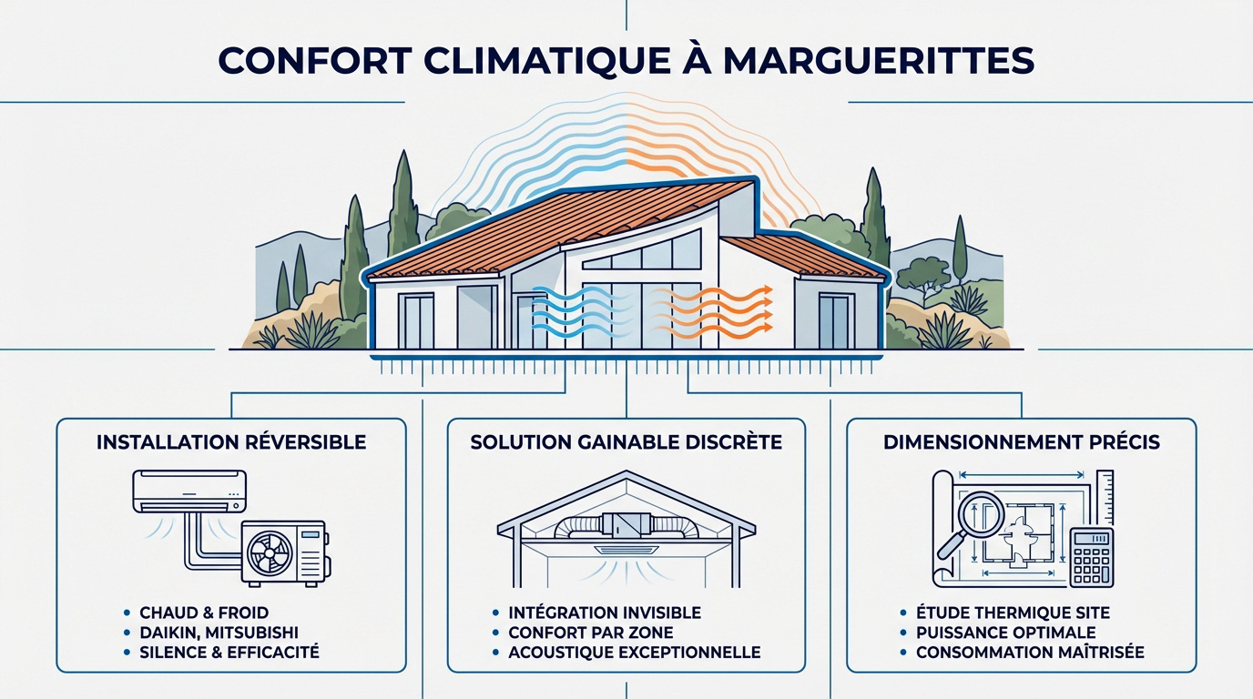 Installation de climatisation Marguerittes 30320 1 Installation d'un système de climatisation réversible performant à Marguerittes par l'entreprise Depanea