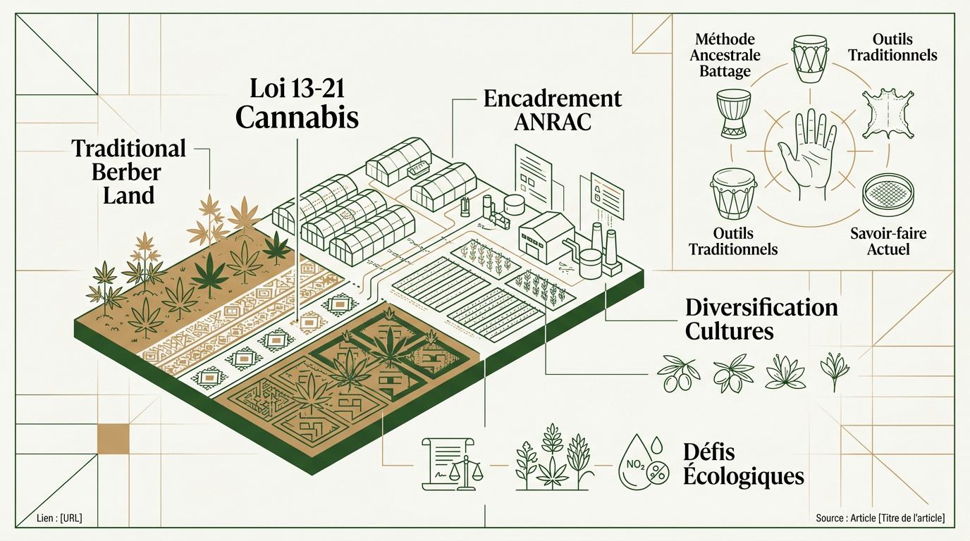 Champs de cannabis dans les montagnes du Rif à Ketama
